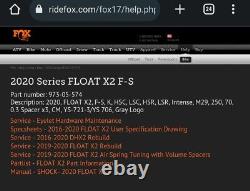 2020 Fox Float Factory X2 RVS rear shock 250mm-70mm