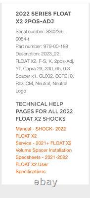 2022 Fox Factory Series Float X2 230x65mm Shock